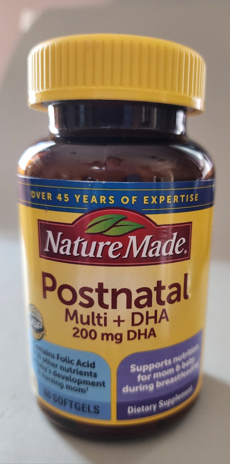 Nature Made Postnatal Multi + 200mg DHA ~ 60 Softgels ~ EXP 12/2027
