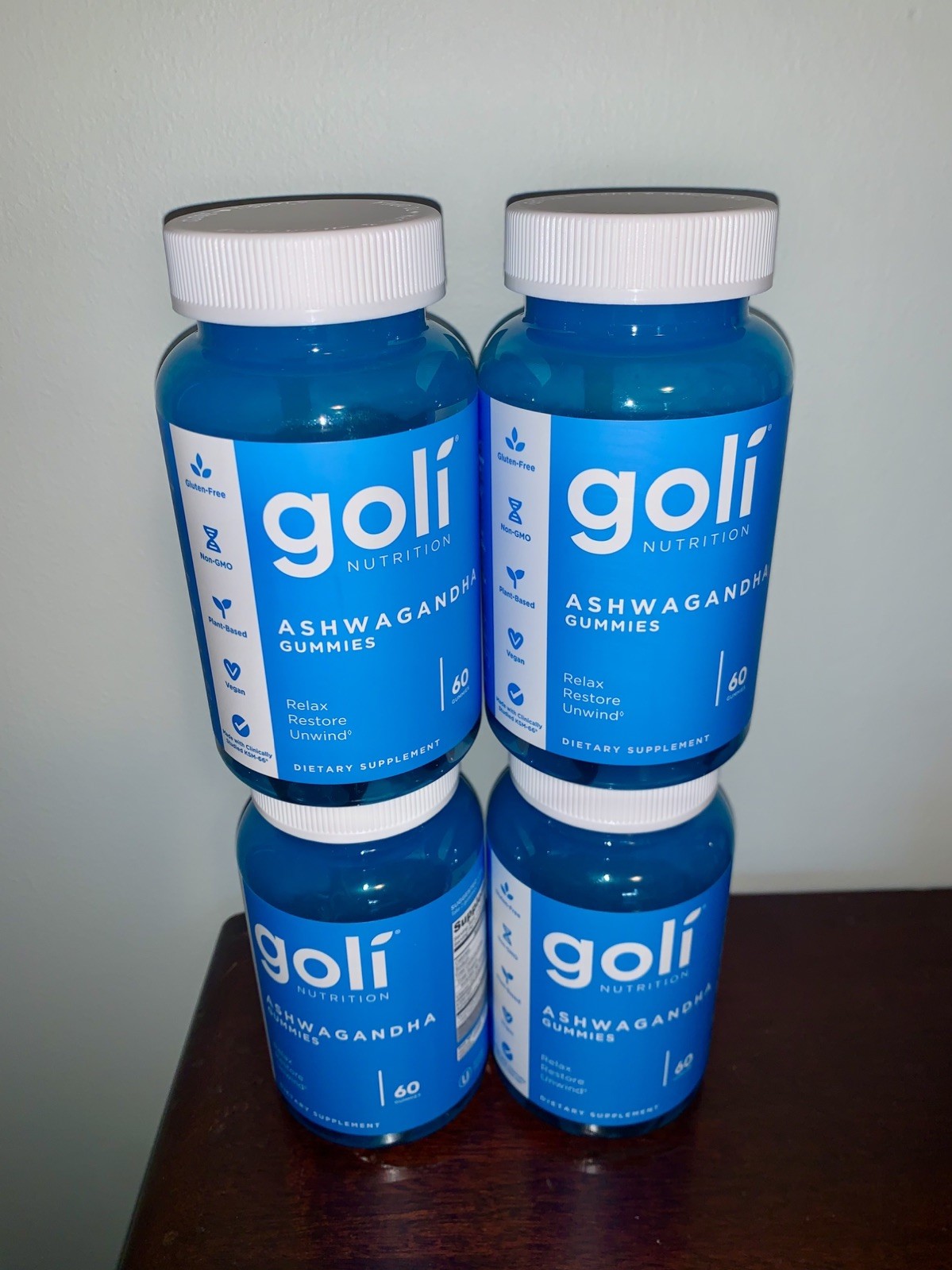 4-Pack Goli Nutrition Ashwagandha & Vitamin D KSM-66 – 240 Gummies – Exp 12/2026