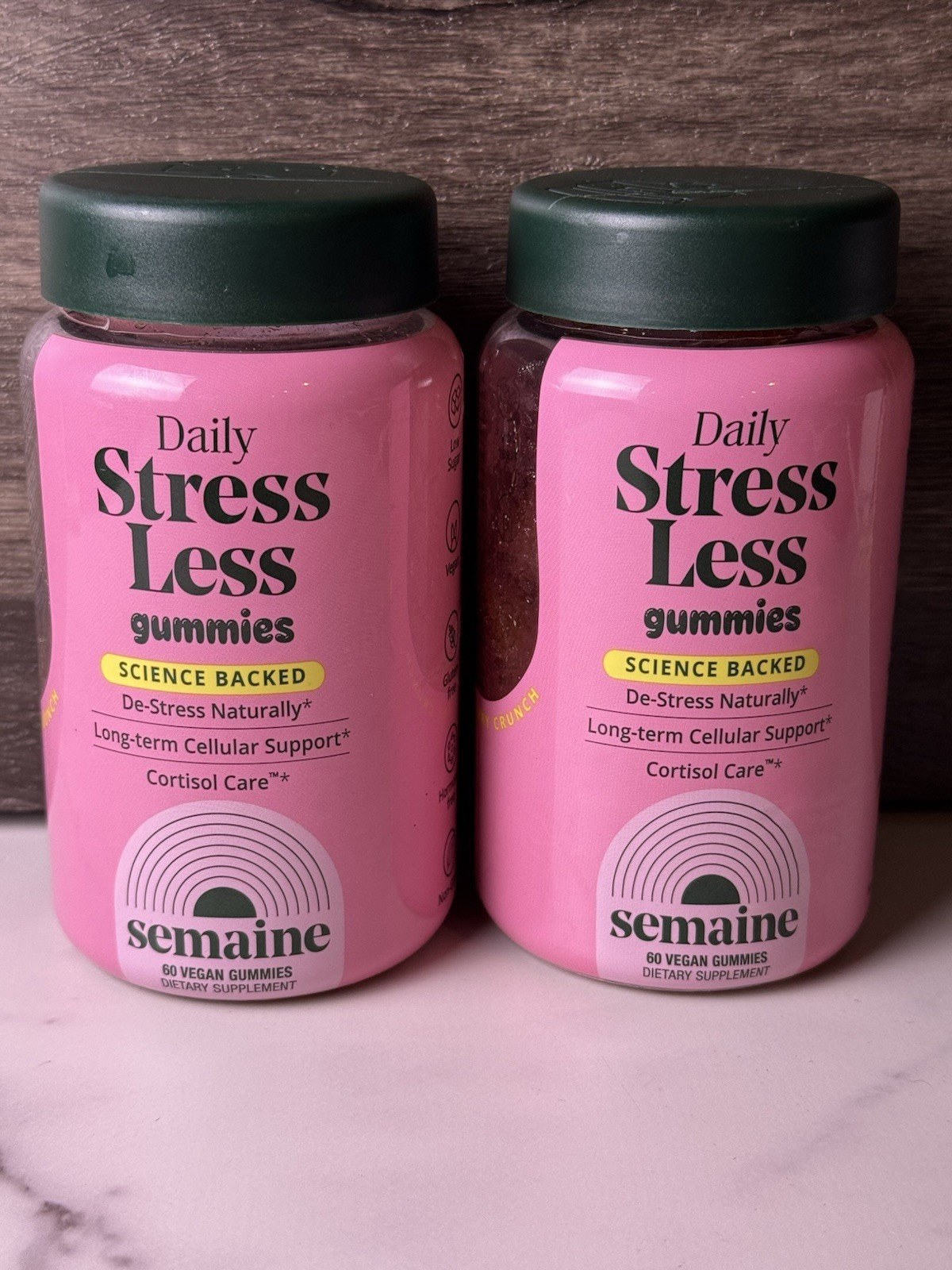 2x bottles – 69ct each Semaine Daily Stress Less Gummies Cortisol Care Exp.10/27
