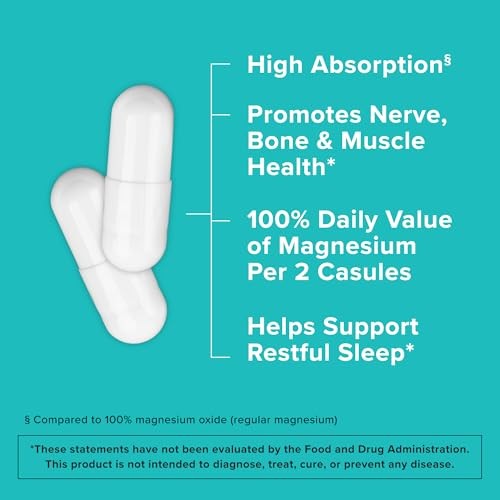 Qunol Magnesium 420mg Extra Strength High Absorption 180ct Nerve Bone Muscle