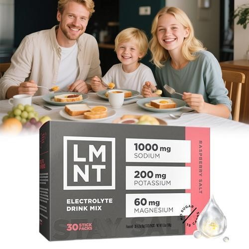 LMNT Electrolytes: 30-Pack Raspberry Salt ZERO-Sugar Energy Support Drink Mix