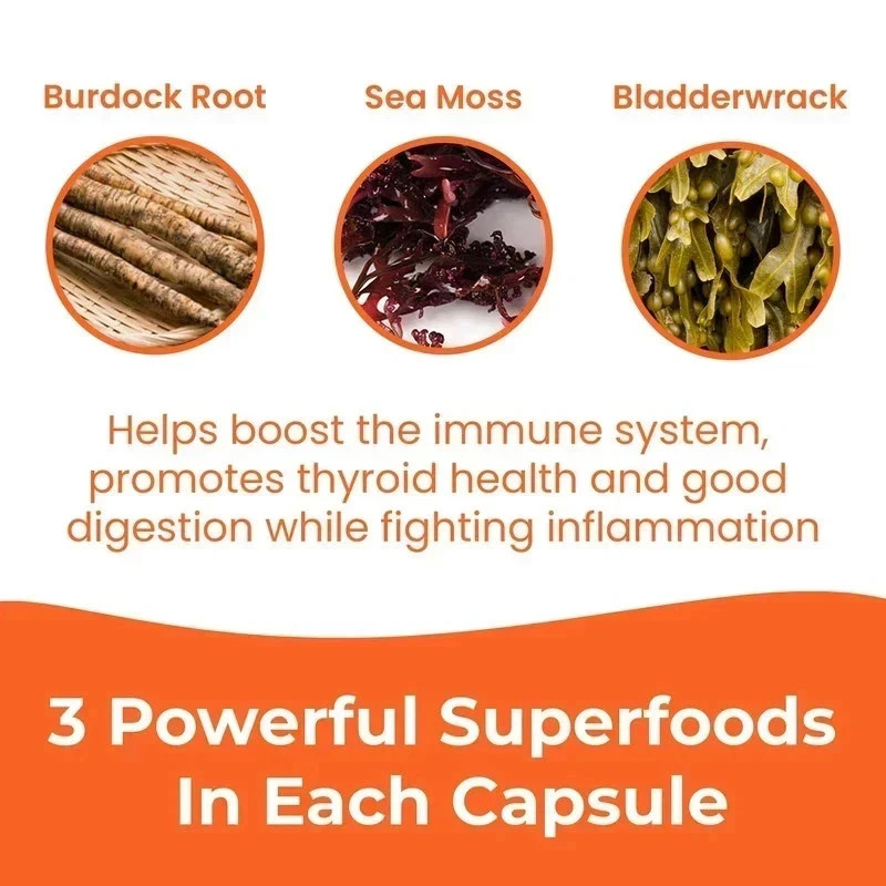 Infinite Age Sea Moss Capsules 1250mg 180 Count Vegan Superfood (Pack of 3)
