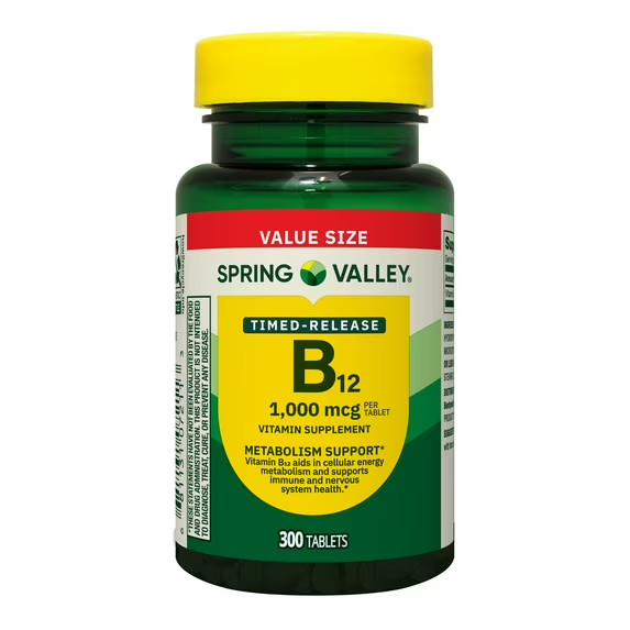 Spring Valley Vitamin B12 1000 Mcg Timed Release Tablets, 300 Count