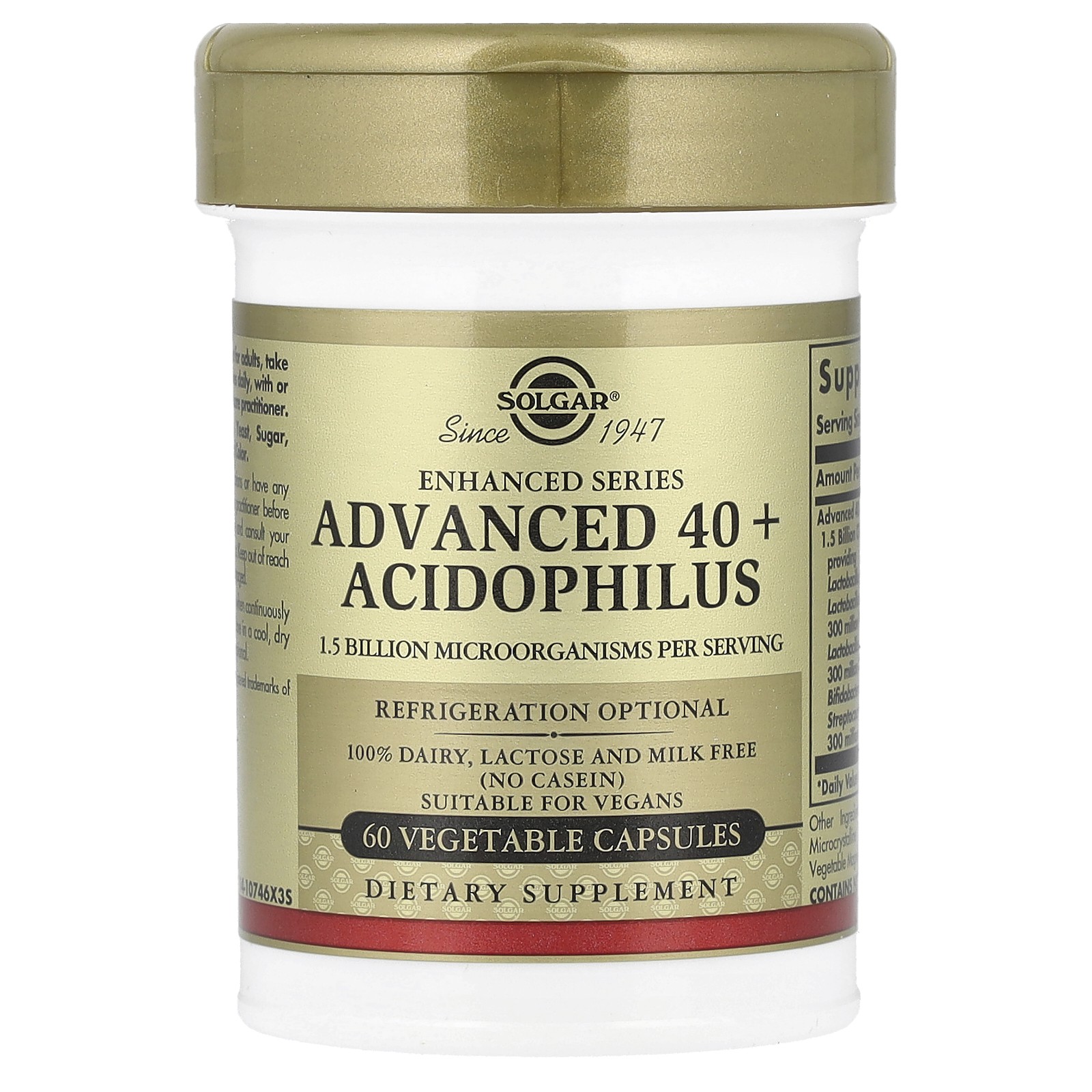 Advanced 40+ Acidophilus, 120 Vegetable Capsules
