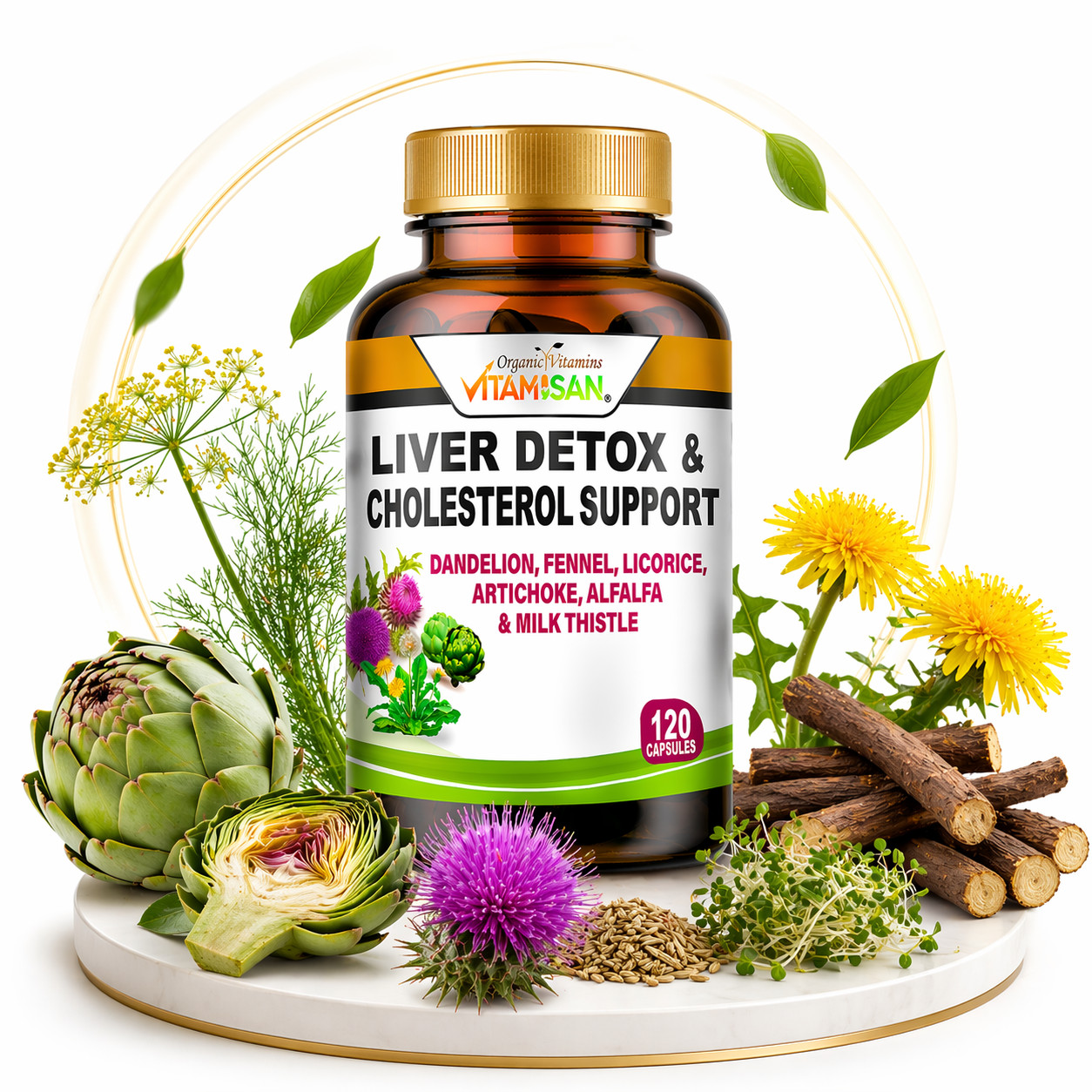 #1 Tablets liver clean health support fat naturals detox cleanse 120 cap