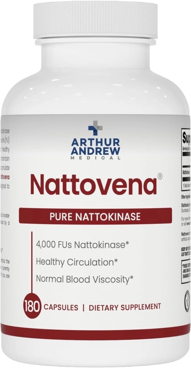 Nattovena Double Strength Nattokinase: 4000 FU, 180 Capsules Heart Health