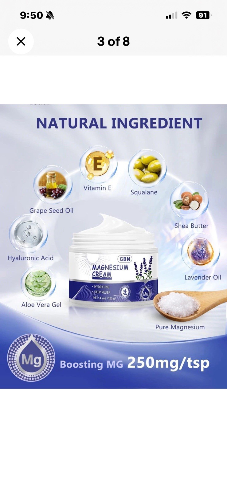 GBN Magnesium Cream for Sleep – Natural Relaxation 4.2 Fl Oz (Pack of 1)