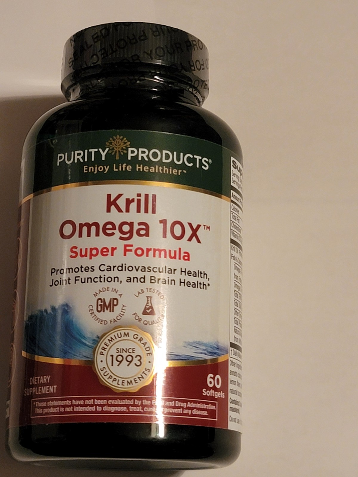 Purity Products Krill Omega 10X Super Formula 60 Softgels Factory Sealed