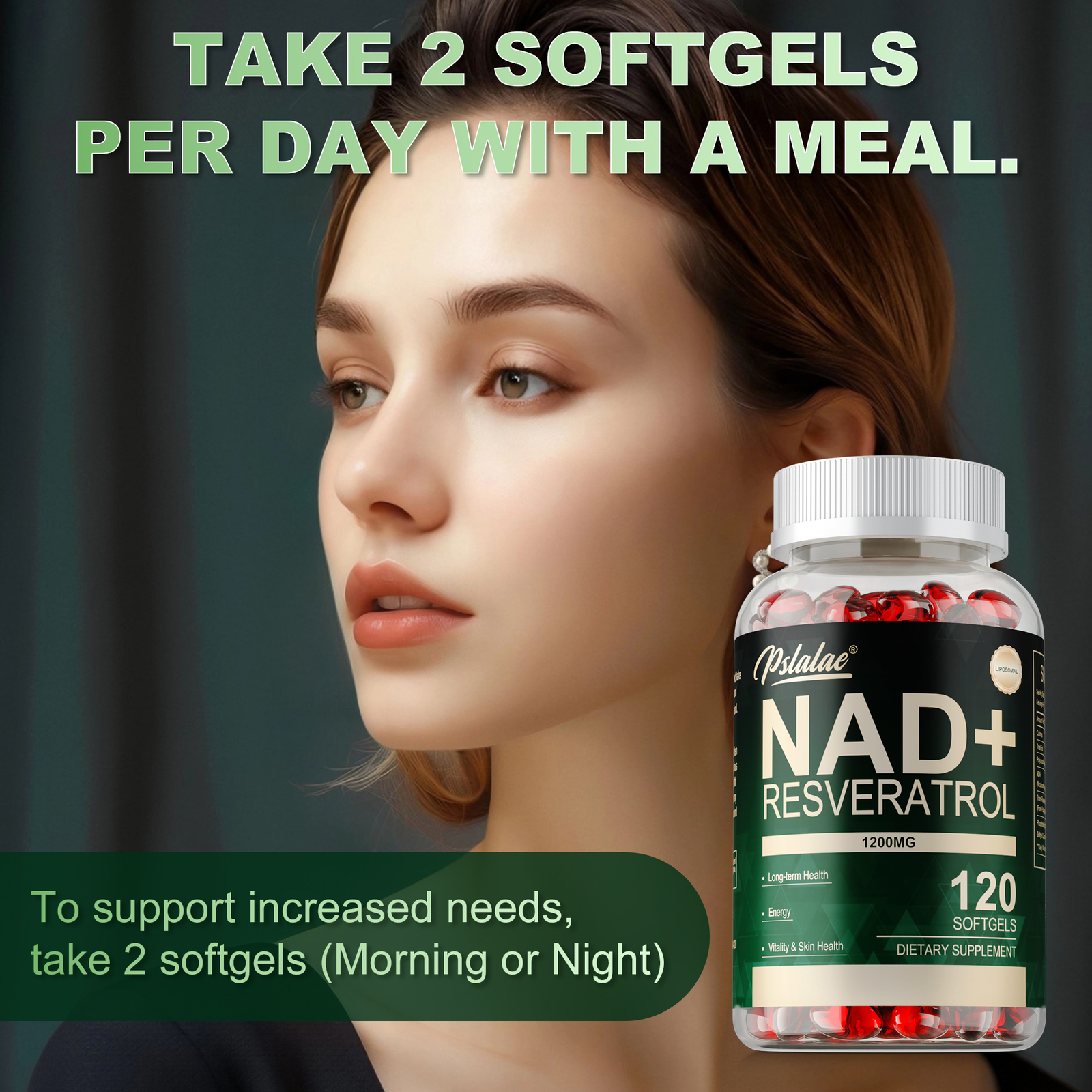 NAD+Resveratrol – Supports Cellular Energy, Anti-Aging, Focus, Skin Health