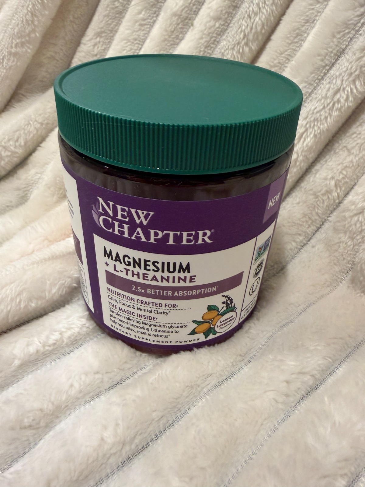 New Chapter Magnesium + L-Theanine Lemon Lavender exp 01/2028