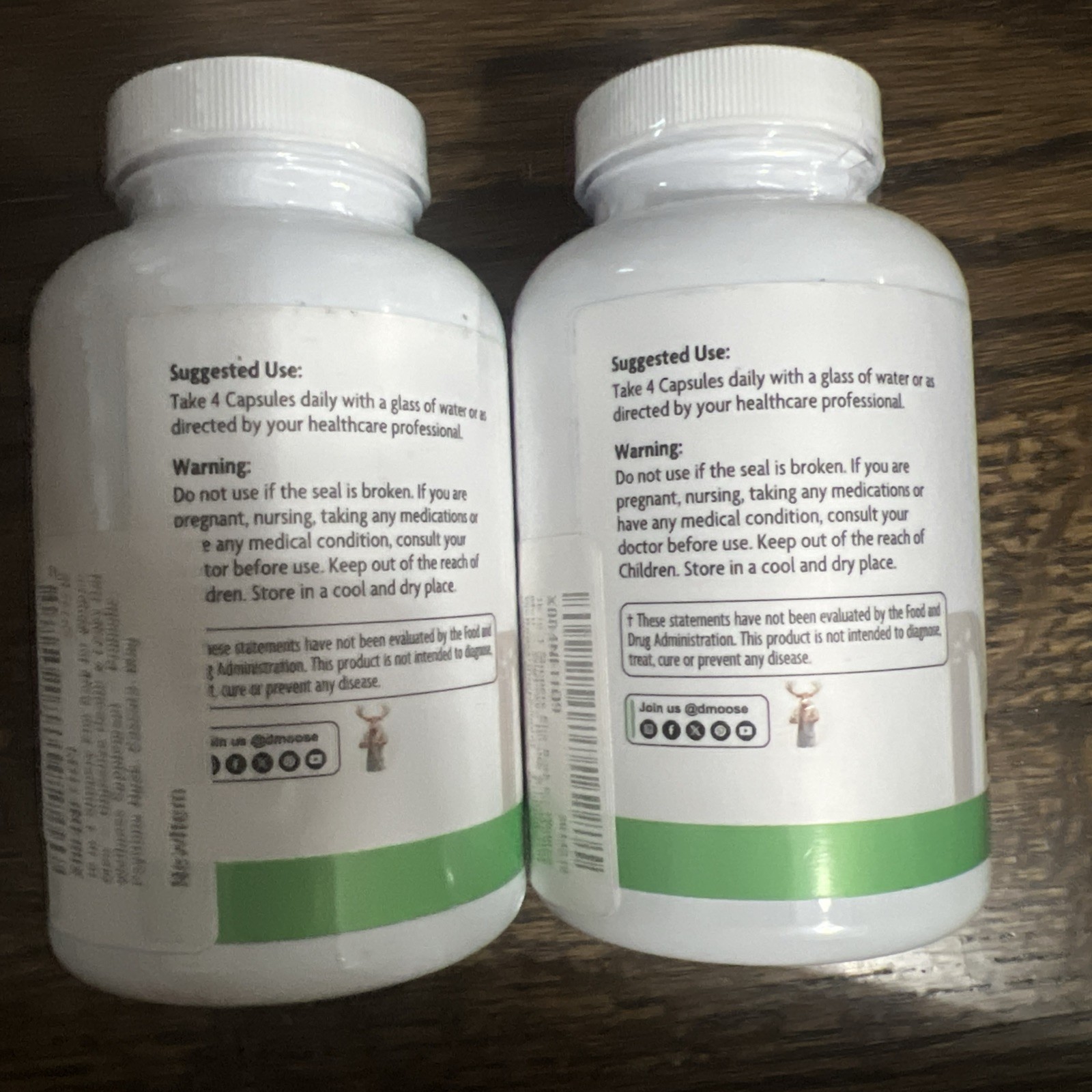 DMoose Slippery Elm Complex – All-in-One Supplement for Gut Wellness, 120 ct 2pk