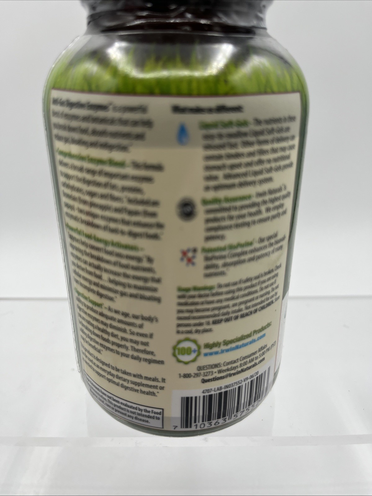 Irwin Naturals Anti-Gas Digestive Enzymes, 45 Liquid Soft-Gels Jan/2027, SEALED