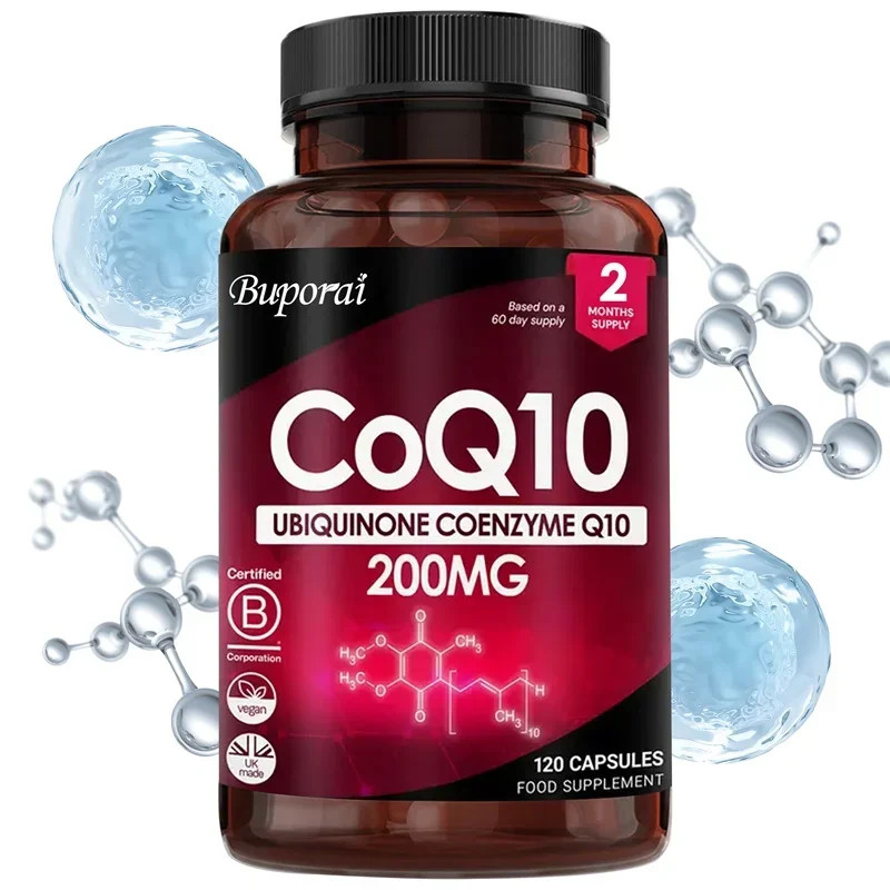 CoQ10 Ubiquinone Coenzyme 200mg 120pcs, Supports Heart and Blood Vessel Health