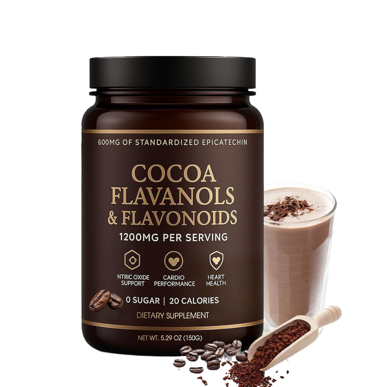 High Flavanol Cacao Powder – 1200Mg per Serving includes Cocoa Flavanols