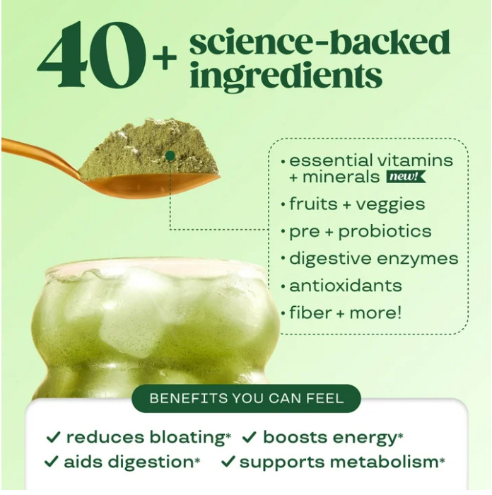 Bloom Nutrition Greens & Superfoods Powder, Frosted Lemonade, 25 Servings