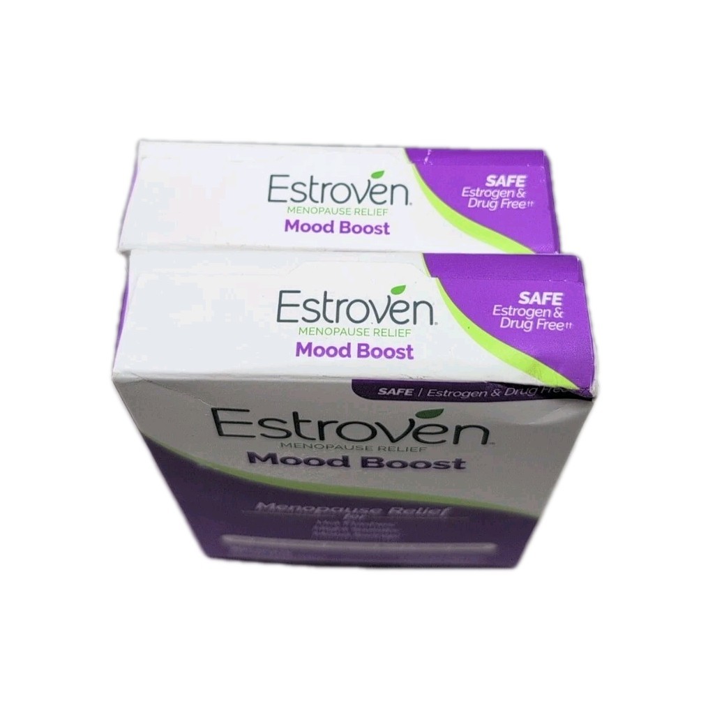 (2) Estroven Menopause Hot Flash Relief Mood Boost 30 Caplets Each. Exp: 07/2026