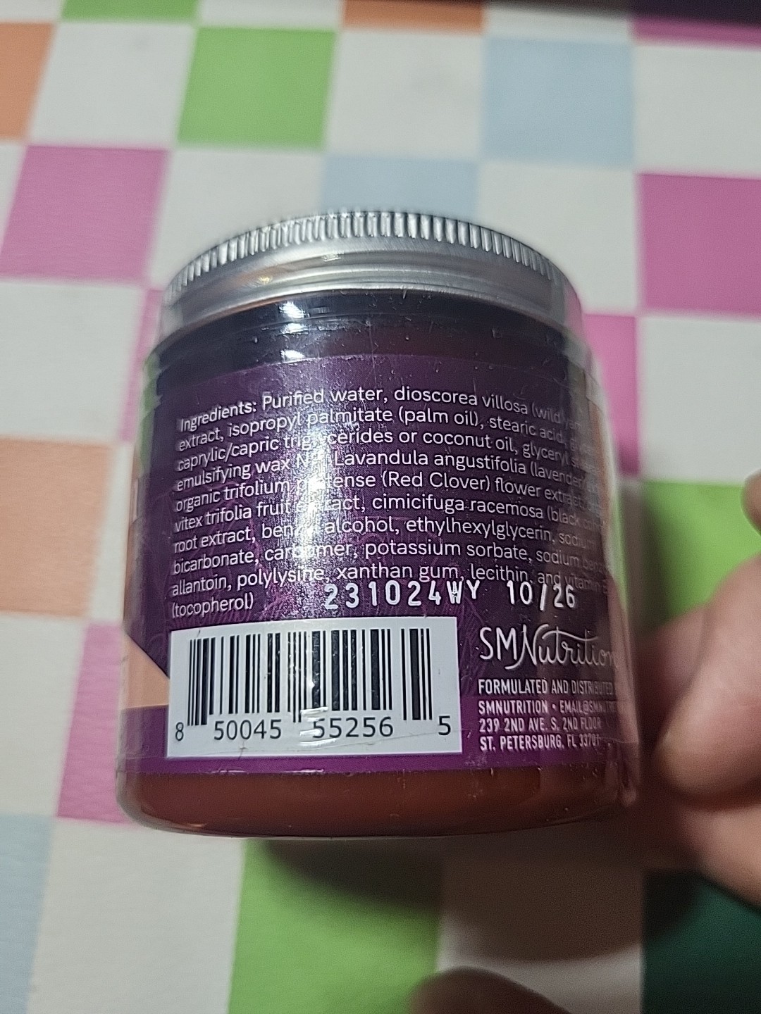 SM Nutrition Wild Yam Cream 4oz Natural Hormone Support Balance Sealed Jar