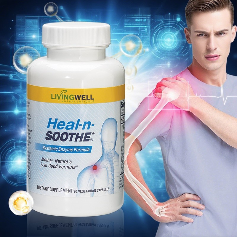 pack 3 LivingWell Nutraceuticals Heal | n | Soothe Systemic Enzyme Formula 90 Ca