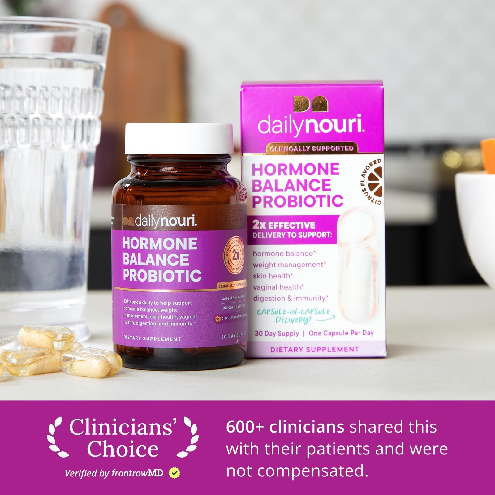 Daily Nouri Hormone Balance Probiotics for Women | Supports Healthy Estrogen …