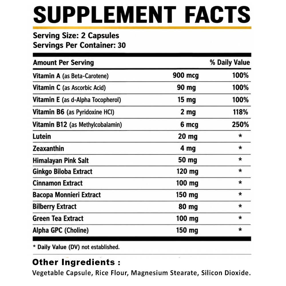 Memopryl Brain Supplement Nootropic Formula Support Cognitive Health ( 1 Pack )