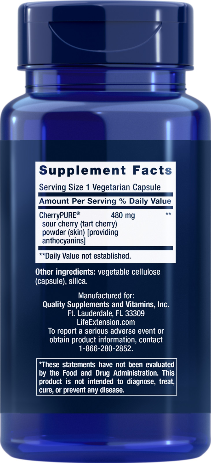Life Extension Tart Cherry with Cherrypure 480 mg 60 VegCaps
