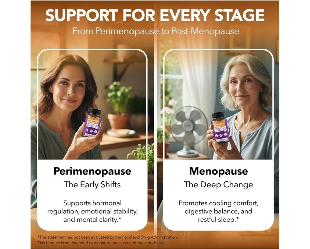 2 Pack)Menopause Synbiotic Supplements for Women Dong Quai,Black Cohosh 120 Caps