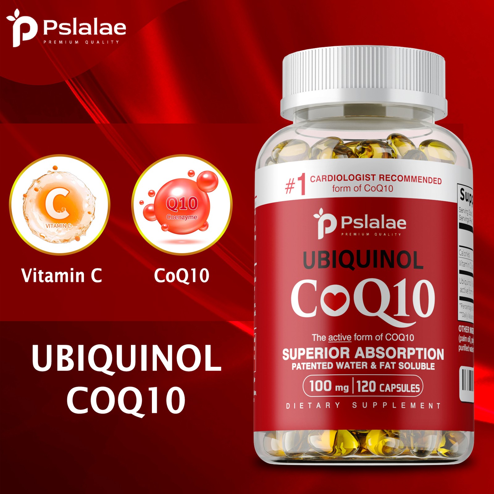 Ubiquinol CoQ10 100mg – Heart Health, Antioxidant, Blood Pressure Balance