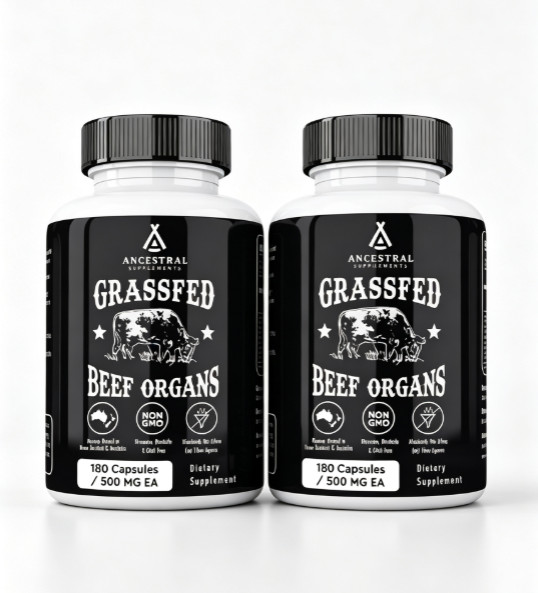 Ancestral Supplements Grass Fed Beef Organ Supplement – Non-GMO, 180 Ct 1-5x