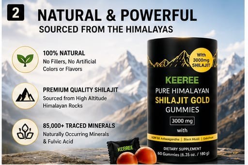 Himalayan Shilajit GOLD Gummies, Organic, Extremely Potent 3000 mg, 4 JAR 4MONTH