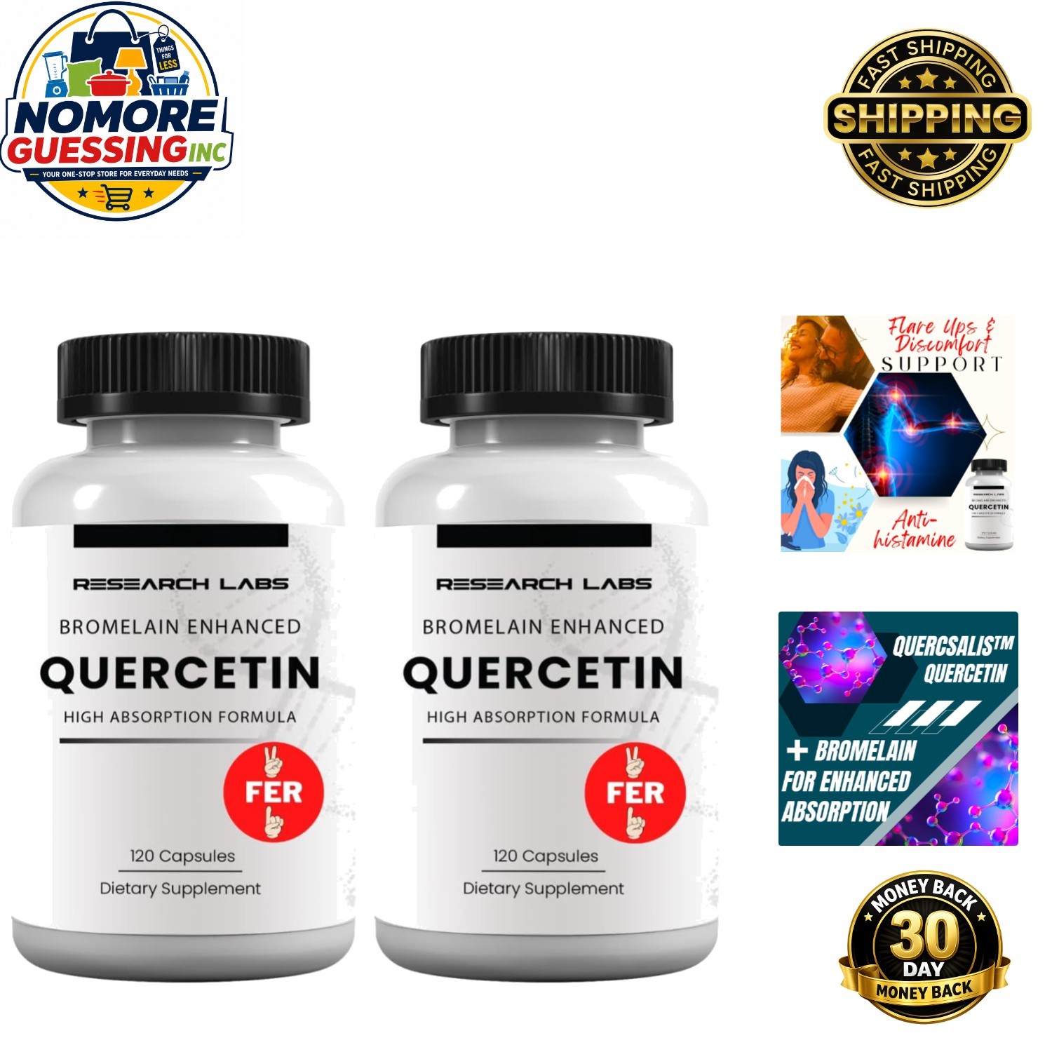 Quercetin with Bromelain – 240 Capsules for Enhanced Absorption & Wellness