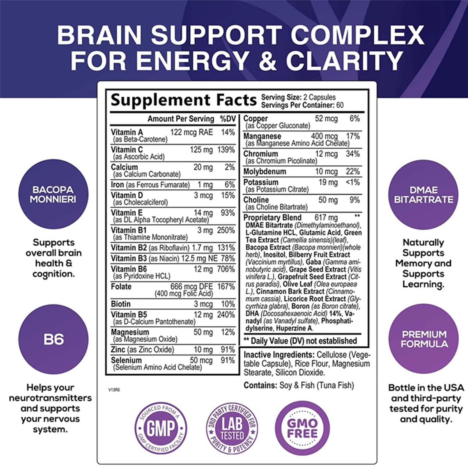 Brain Supplement – Nootropic Booster, Focus, Clarity, Energy and Memory Support