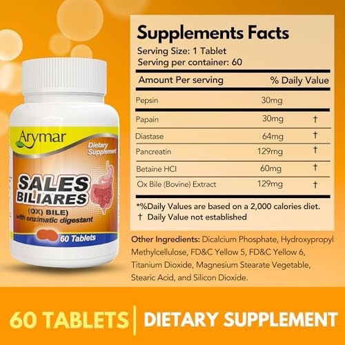 Ox Bile with Digestive Enzymes – 60 Tablets for Digestive Support & Health