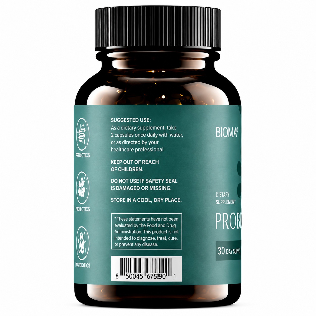 Bioma 3-in-1 Synbiotic Probiotics 60 Capsules Digestive & Gut Balance Formula