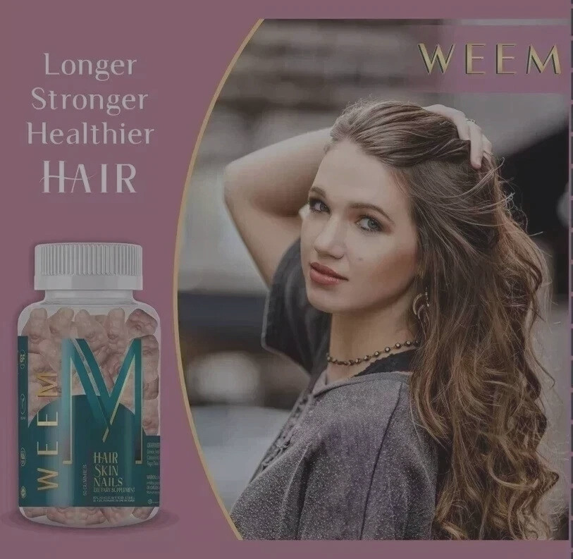 WEEM Hair Skin and Nails Gummies, Vegan biotin Vitamins, Healthy Hair- Set of 3