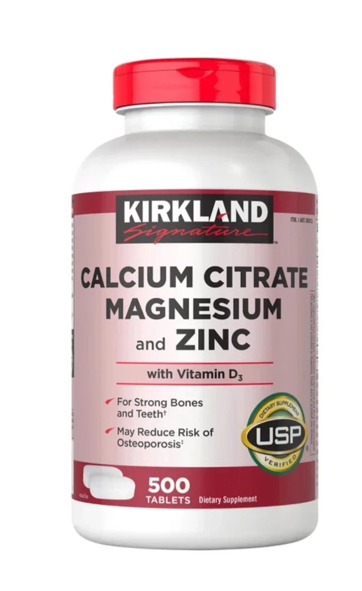 2 X Kirkland Signature Calcium Citrate Magnesium Zinc 500X2=1000 Tab EXP 01/29