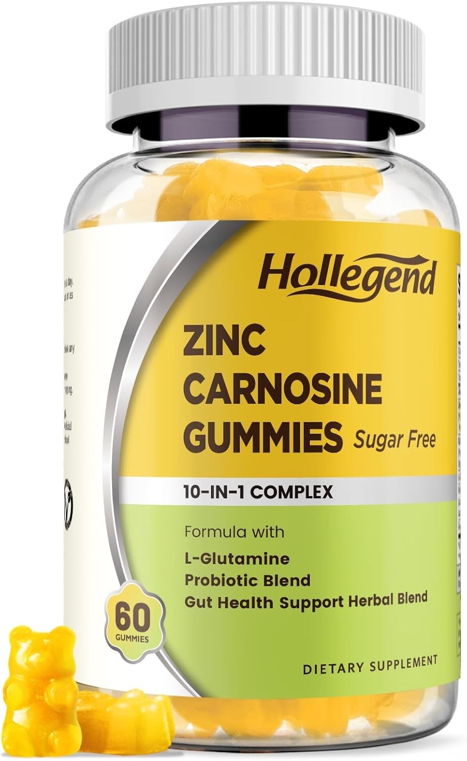 Zinc Carnosine Supplement 75mg with 500mg L-Glutamine & 5B CFU Probiotics – Gut