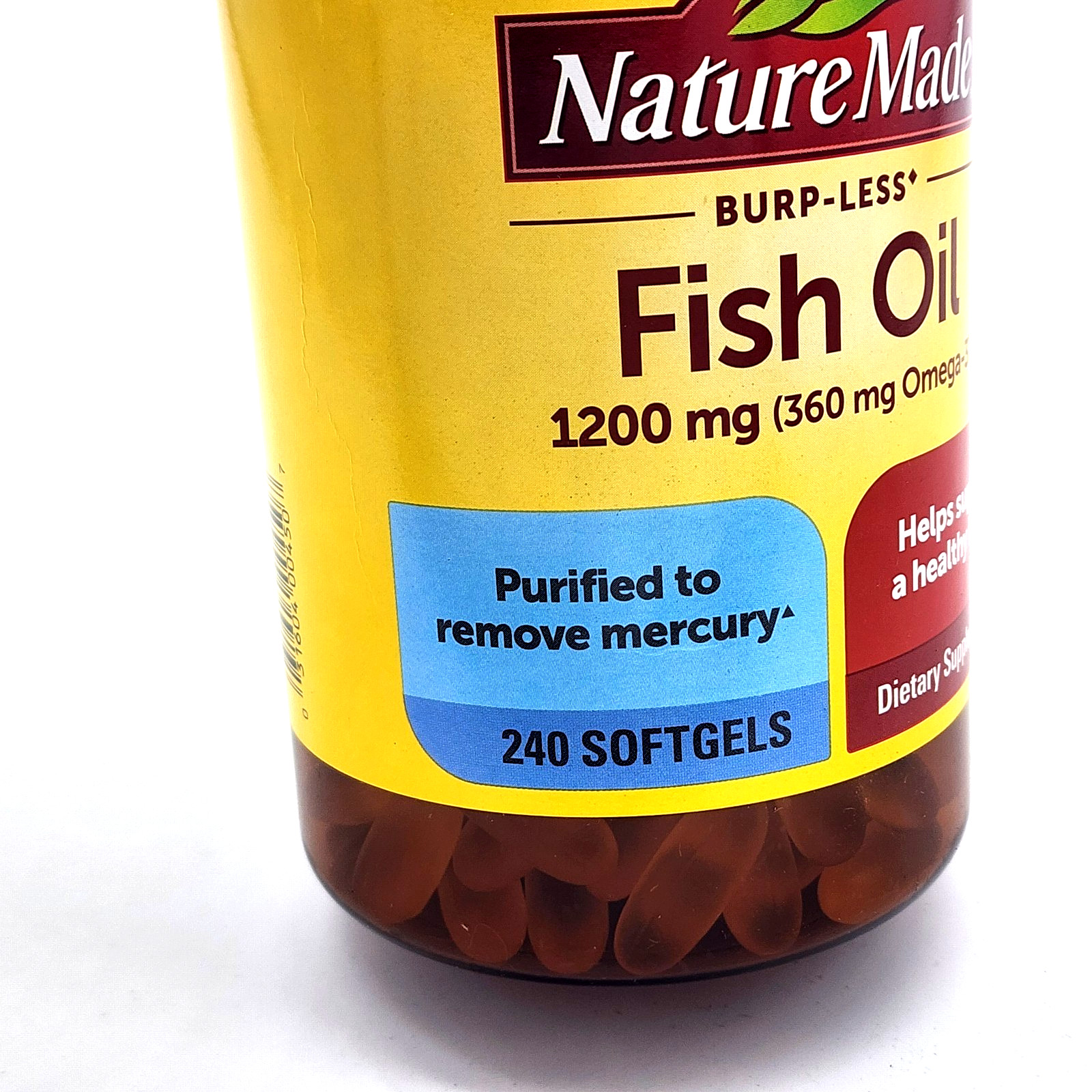 Nature Made Fish Oil 1,200 mg Burpless (240 Count) Exp 06/2028
