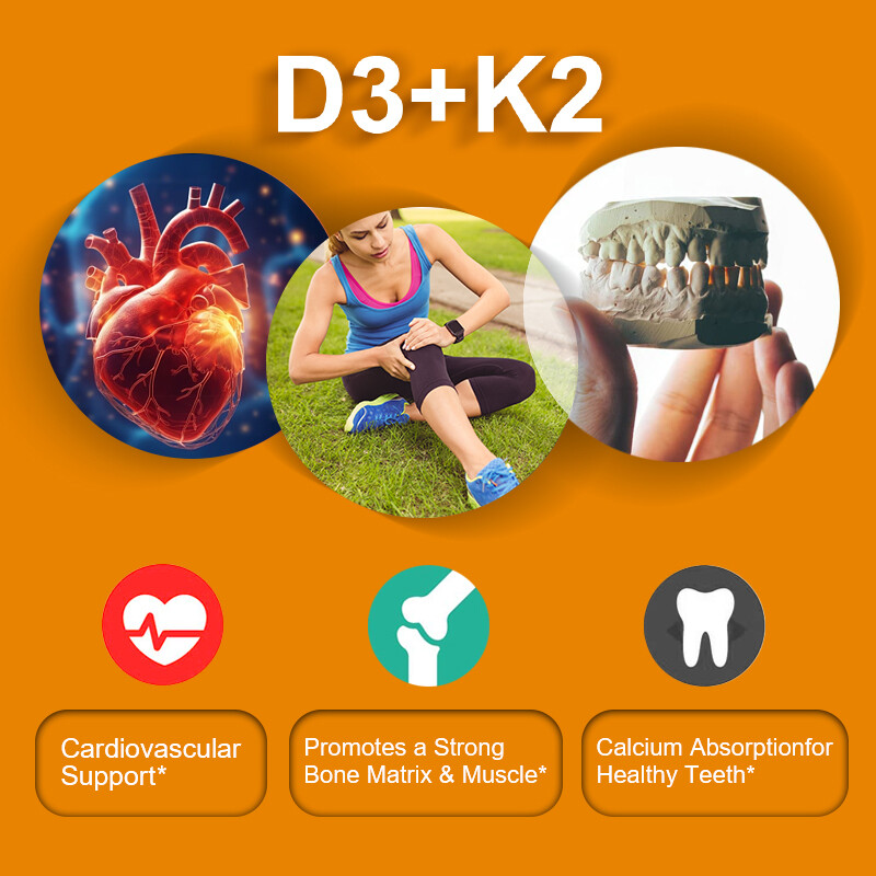 Vitamin D3 K2 Softgels Capsules with 10000 IU – Extra Strength D3 K2 Supplements
