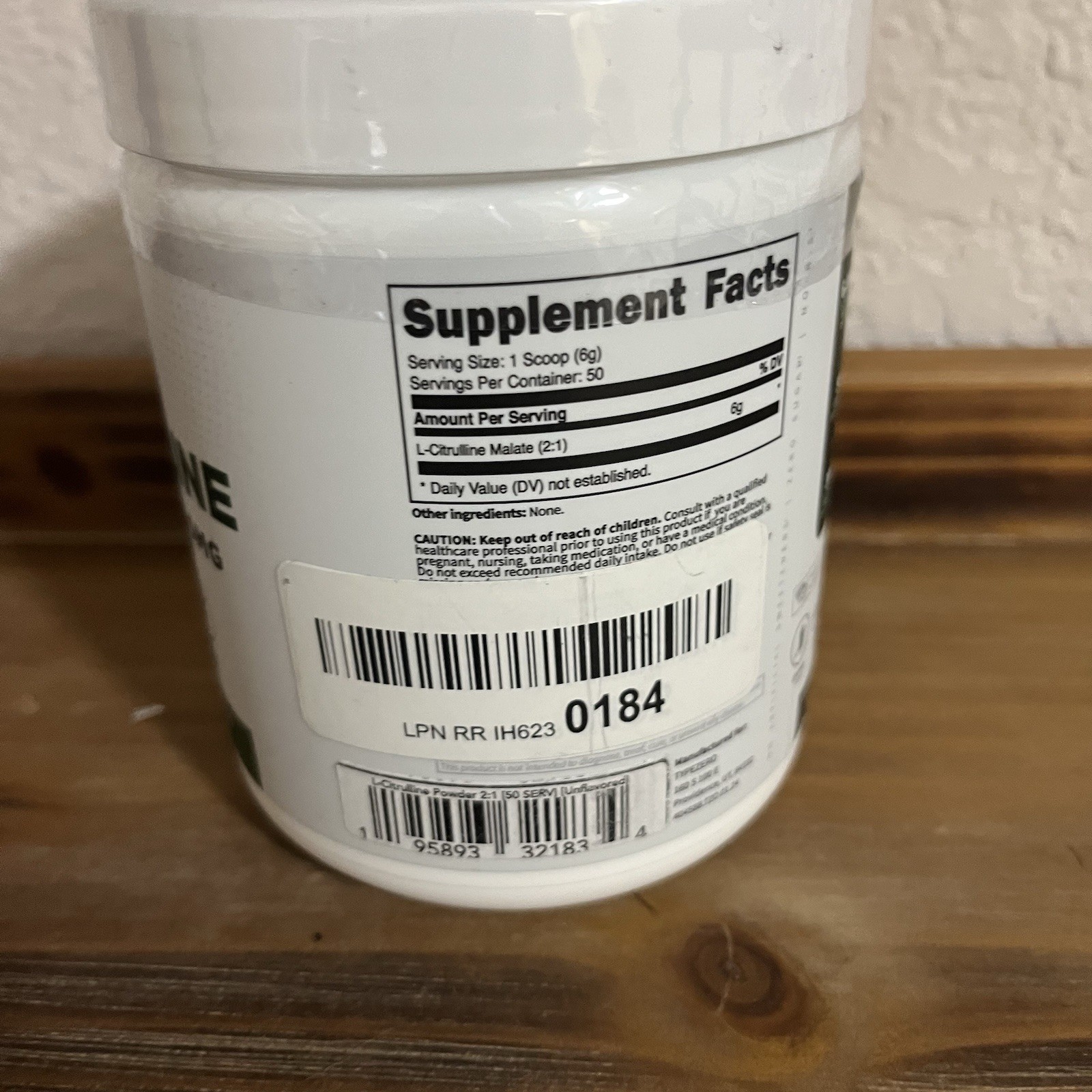TYPE ZERO CLEAN L-CITRULLINE MALATE 2:1 – 6000mg UNFLAVORED 10.7 oz. EXP 02/2027