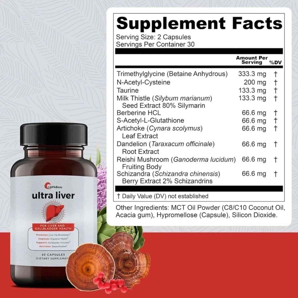 3pcs UpWellness Ultra Liver Supplement for Liver Health and Gallbladder Support
