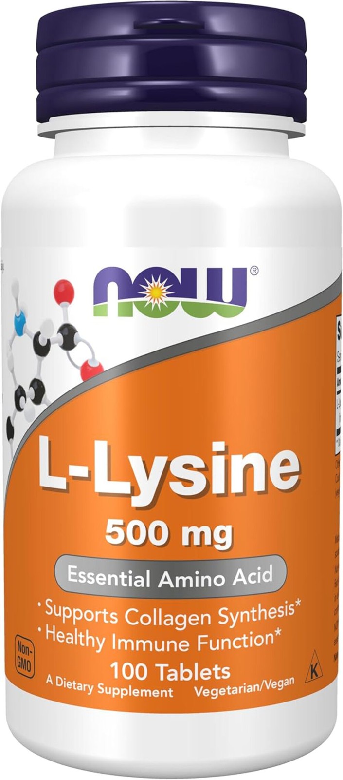 NOW Foods Supplements, L-Lysine (L-Lysine Hydrochloride) 500 mg, 100 Count