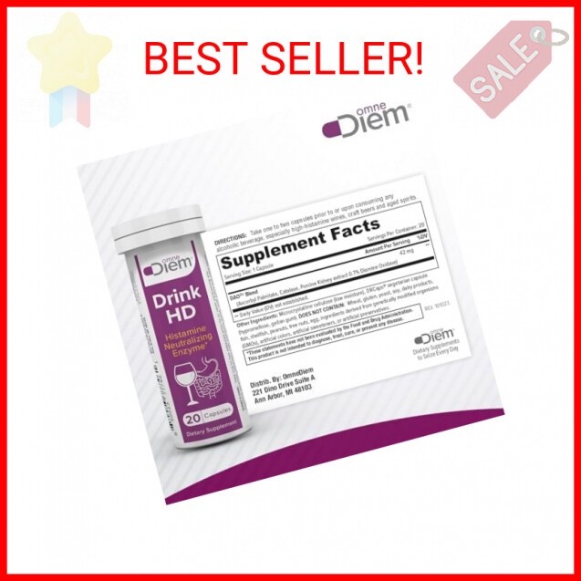 Omne Diem Drink HD Dietary Supplement: Natural Histamine Neutralizing & Digestin