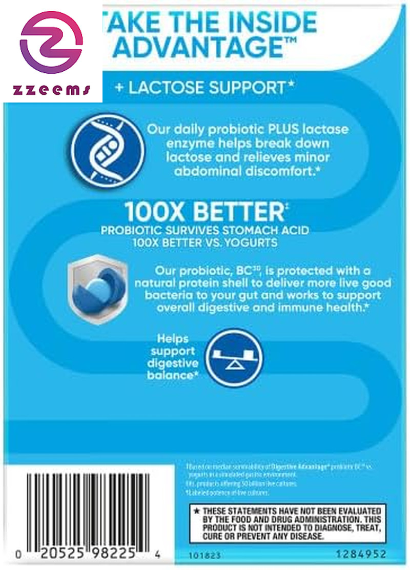 Probiotics + Lactase Digestive Enzymes for Digestive Health, Daily Probiotics fo