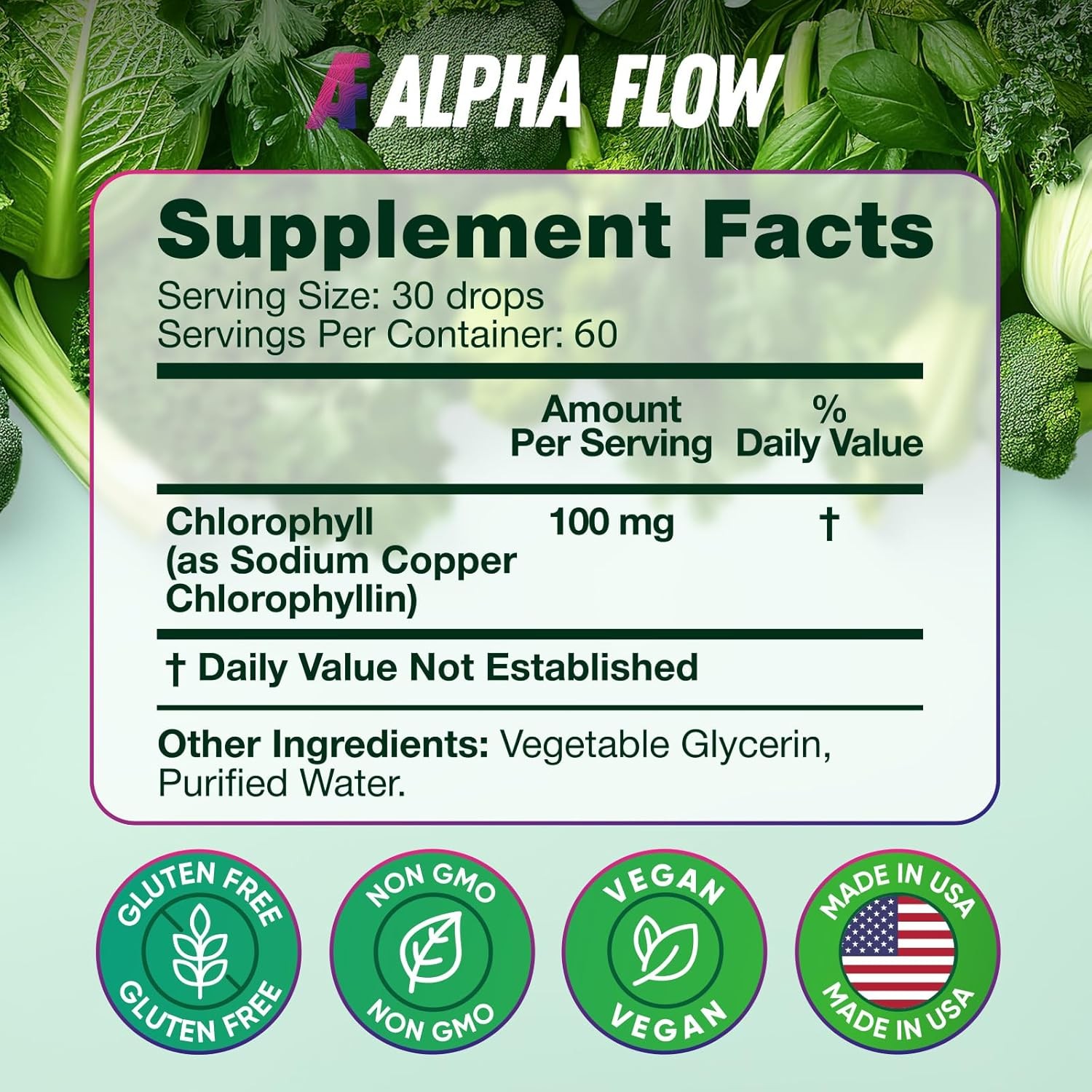 Chlorophyll Liquid Drops 6000 mg – Premium 2 Fl Oz (Pack of 1)