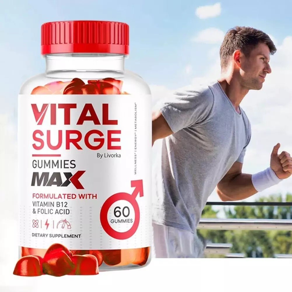 -Vital Surge Male Gummies, Maximum Strength Vital Surge Advanced Formula 60 PCS