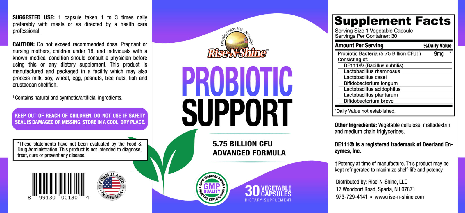 Probiotic Supplement — 5.75 Billion CFU Gut Health Digestive Support – FREE Ship