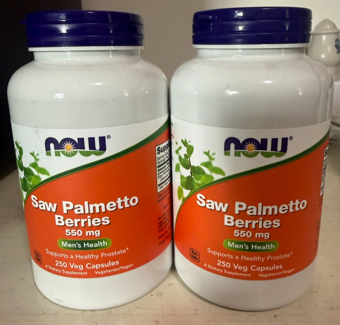 2-Pack NOW Saw Palmetto Berries Men’s Health 250 Veg Capsules 08/2027 500 Total
