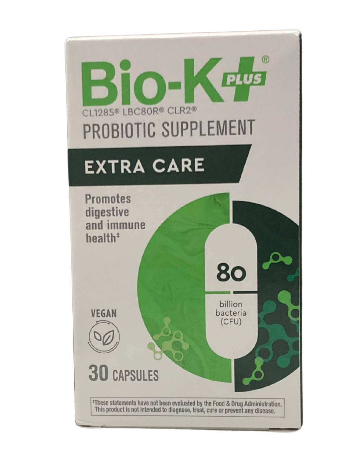 Bio-K Plus Probiotic ExtraCare 80 Billion CFU 30 Capsules EXP 05/2026
