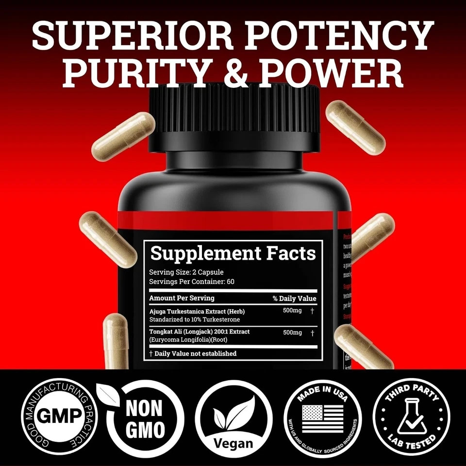 Black Forest Turkesterone Supplement 500mg Capsule (Max Purity 95% Extract)