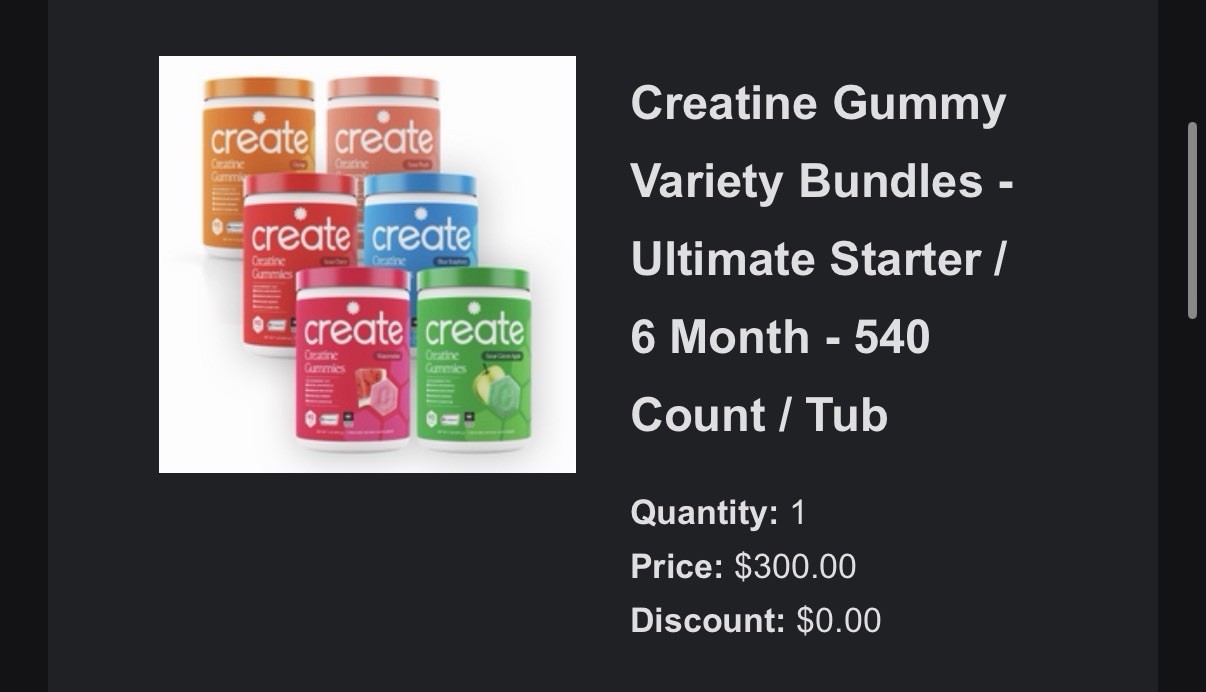 Create Creatine Gummies 6 Pack Bundle 90ct Each